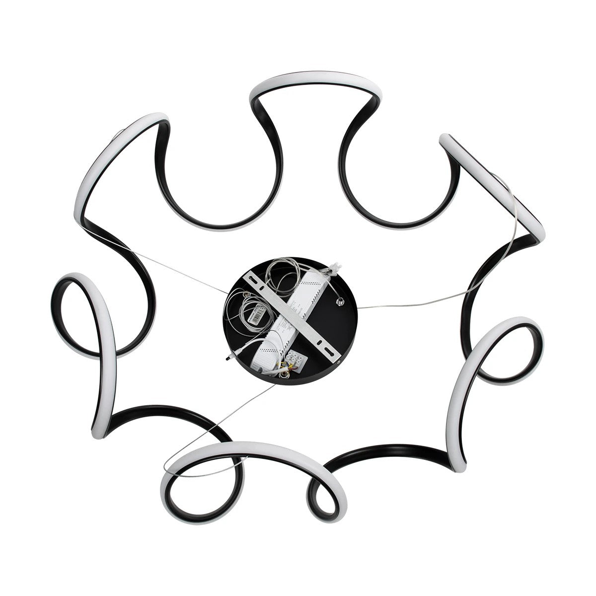 TARANTULA KLV-101-0269 Κρεμαστό Φωτιστικό Οροφής LED 120W 12000lm 360° AC 220-240V IP20 Ρυθμιζόμενο Λευκό CCT με Χειριστήριο από 2700K έως 6000K Dimmable - Lumileds SMD Chip - Μαύρο Ματ - Μ78 x Π78 x Υ31.5