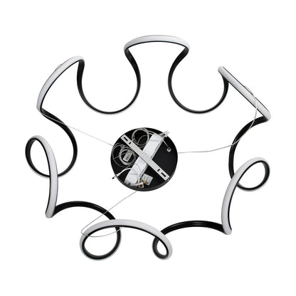 TARANTULA KLV-101-0269 Κρεμαστό Φωτιστικό Οροφής LED 120W 12000lm 360° AC 220-240V IP20 Ρυθμιζόμενο Λευκό CCT με Χειριστήριο από 2700K έως 6000K Dimmable - Lumileds SMD Chip - Μαύρο Ματ - Μ78 x Π78 x Υ31.5