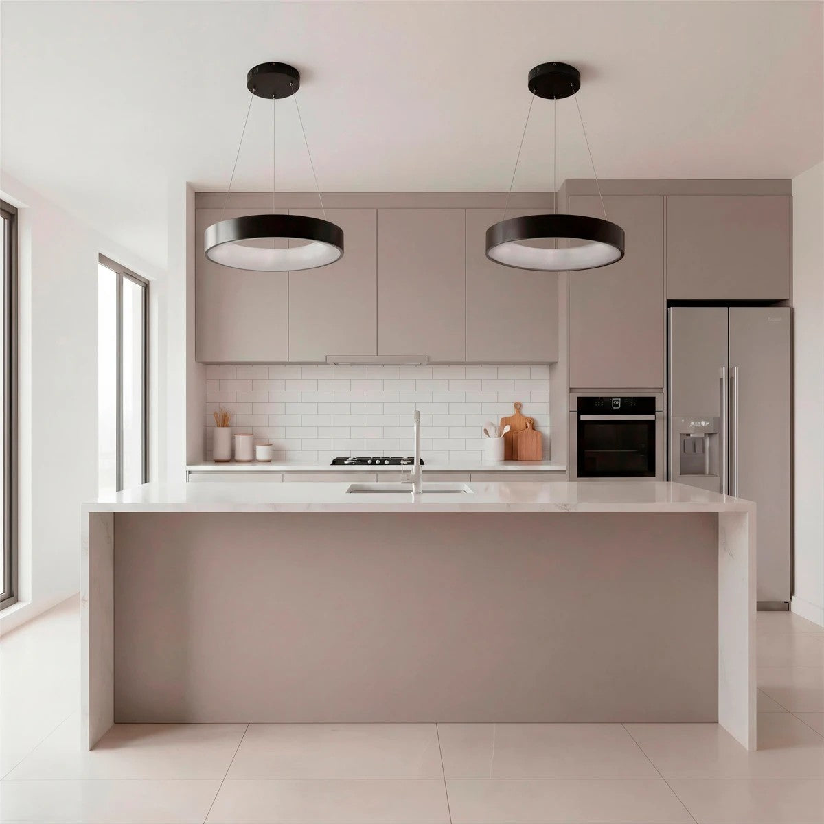 SALEM KLV-101-0285 Κρεμαστό Φωτιστικό Οροφής LED 75W 7500lm 120° AC 220-240V IP20 Ρυθμιζόμενο Λευκό CCT με Χειριστήριο από 2700K έως 6000K Dimmable - Lumileds SMD Chip - Μαύρο Ματ - Μ45 x Π45 x Υ6
