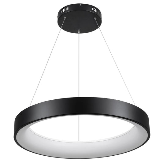 SALEM KLV-101-0289 Κρεμαστό Φωτιστικό Οροφής LED 105W 10500lm 120° AC 220-240V IP20 Ρυθμιζόμενο Λευκό CCT με Χειριστήριο από 2700K έως 6000K Dimmable - Lumileds SMD Chip - Μαύρο Ματ - Μ60 x Π60 x Υ6