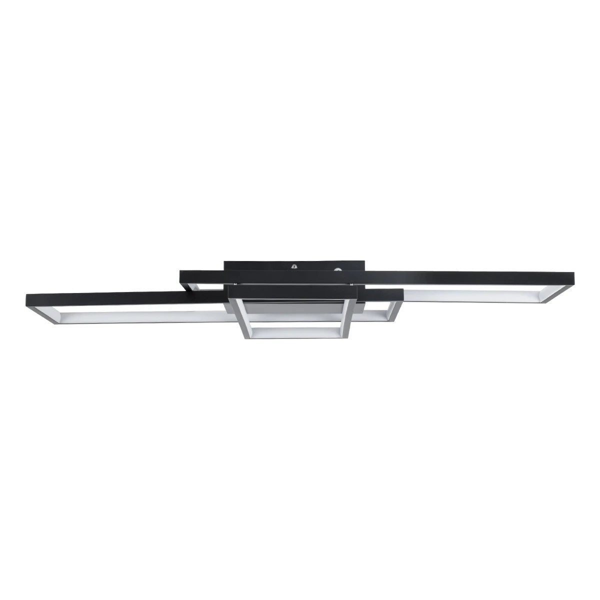 QUADRA KLV-101-0293 Φωτιστικό Οροφής LED 100W 10000lm 120° AC 220-240V IP20 Ρυθμιζόμενο Λευκό CCT με Χειριστήριο από 2700K έως 6000K Dimmable - Lumileds SMD Chip - Μαύρο Ματ - Μ85 x Π45 x Υ9