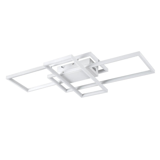 QUADRA KLV-101-0294 Φωτιστικό Οροφής LED 100W 10000lm 120° AC 220-240V IP20 Ρυθμιζόμενο Λευκό CCT με Χειριστήριο από 2700K έως 6000K Dimmable - Lumileds SMD Chip - Λευκό Ματ - Μ85 x Π45 x Υ9