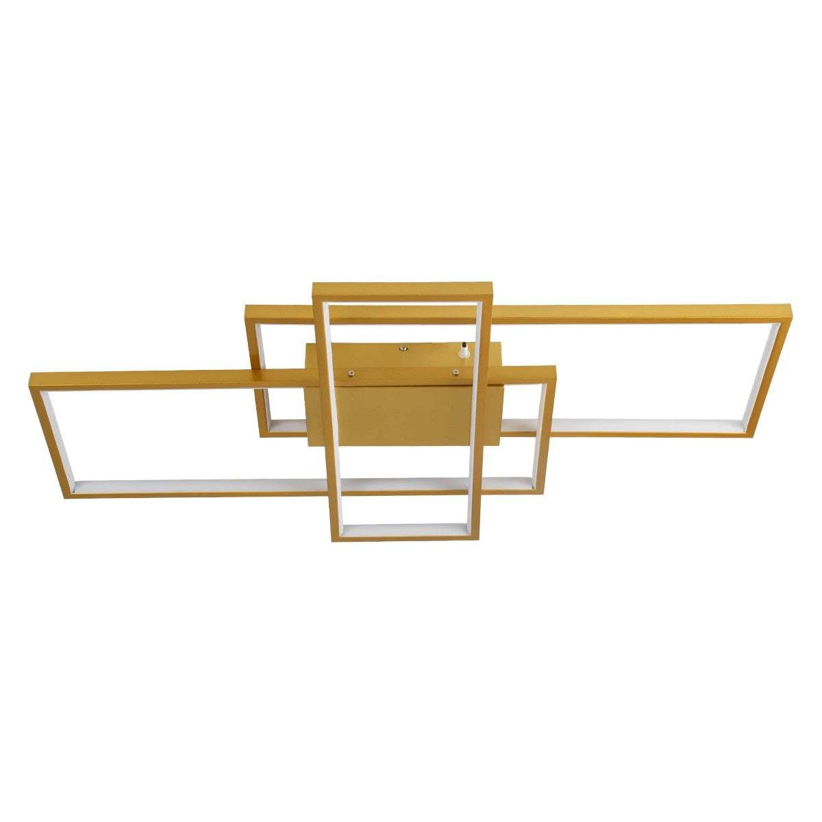 QUADRA KLV-101-0295 Φωτιστικό Οροφής LED 100W 10000lm 120° AC 220-240V IP20 Ρυθμιζόμενο Λευκό CCT με Χειριστήριο από 2700K έως 6000K Dimmable - Lumileds SMD Chip - Σαμπανιζέ Χρυσό Ματ - Μ85 x Π45 x Υ9