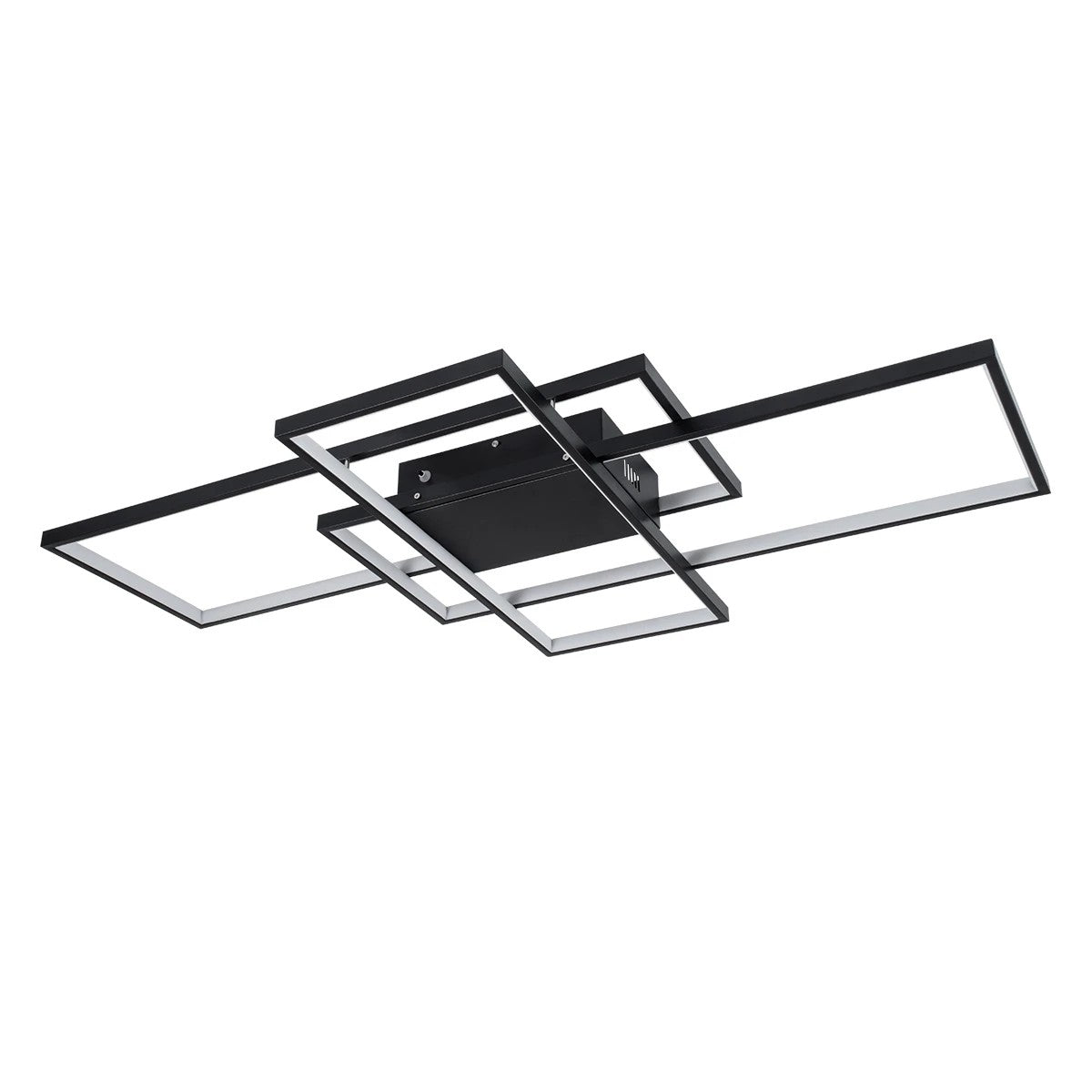 QUADRA KLV-101-0296 Φωτιστικό Οροφής LED 120W 12000lm 120° AC 220-240V IP20 Ρυθμιζόμενο Λευκό CCT με Χειριστήριο από 2700K έως 6000K Dimmable - Lumileds SMD Chip - Μαύρο Ματ - Μ105 x Π60 x Υ9
