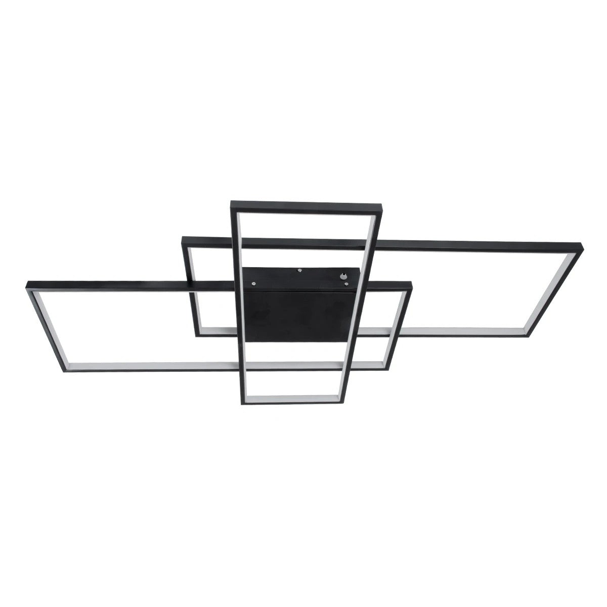 QUADRA KLV-101-0296 Φωτιστικό Οροφής LED 120W 12000lm 120° AC 220-240V IP20 Ρυθμιζόμενο Λευκό CCT με Χειριστήριο από 2700K έως 6000K Dimmable - Lumileds SMD Chip - Μαύρο Ματ - Μ105 x Π60 x Υ9