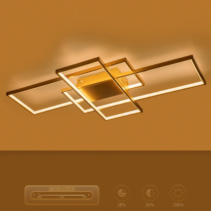 QUADRA KLV-101-0298 LED Ceiling Light 120W 12000lm 120° AC 220-240V IP20 Dimmable White CCT with Remote Control from 2700K to 6000K - Lumileds SMD Chip - Champagne Gold Matte - L105 x W60 x H9