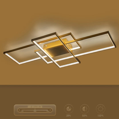QUADRA KLV-101-0298 LED Ceiling Light 120W 12000lm 120° AC 220-240V IP20 Dimmable White CCT with Remote Control from 2700K to 6000K - Lumileds SMD Chip - Champagne Gold Matte - L105 x W60 x H9