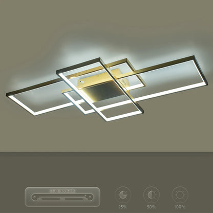 QUADRA KLV-101-0298 LED Ceiling Light 120W 12000lm 120° AC 220-240V IP20 Dimmable White CCT with Remote Control from 2700K to 6000K - Lumileds SMD Chip - Champagne Gold Matte - L105 x W60 x H9