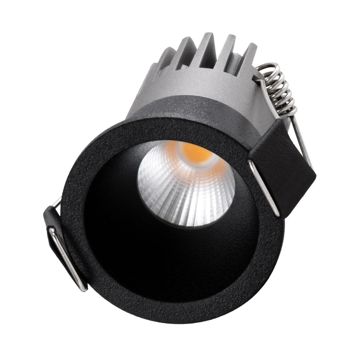 DOT KLV-101-0299 Recessed Downlight LED Spot 5W 625lm 38° AC 220-240V IP20 Warm White 2700K - Bridgelux COB Chip & TÜV SÜD Driver - Matte Black - W4 x L4 x H5.9 / D3.5
