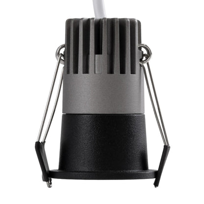 DOT KLV-101-0299 Recessed Downlight LED Spot 5W 625lm 38° AC 220-240V IP20 Warm White 2700K - Bridgelux COB Chip & TÜV SÜD Driver - Matte Black - W4 x L4 x H5.9 / D3.5