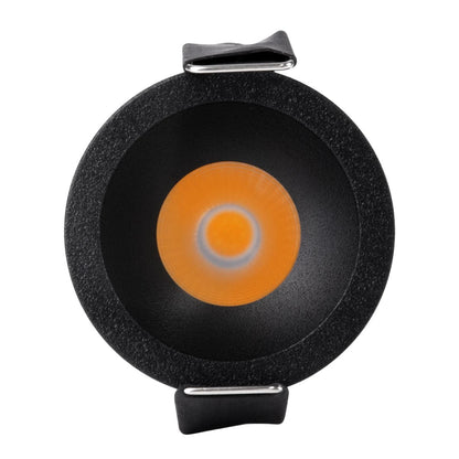 DOT KLV-101-0299 Recessed Downlight LED Spot 5W 625lm 38° AC 220-240V IP20 Warm White 2700K - Bridgelux COB Chip & TÜV SÜD Driver - Matte Black - W4 x L4 x H5.9 / D3.5