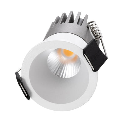 DOT KLV-101-0301 Recessed Downlight LED Spot 5W 625lm 38° AC 220-240V IP20 Warm White 2700K - Bridgelux COB Chip & TÜV SÜD Driver - Matte White - L4 x W4 x H5.9 / Q3.5