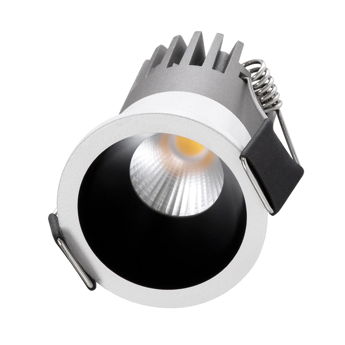 DOT KLV-101-0303 Recessed Downlight LED Spot 5W 650lm 38° AC 220-240V IP20 Natural White 4500K - Bridgelux COB Chip & TÜV SÜD Driver - White & Matte Black - L4 x W4 x H5.9 / D3.5