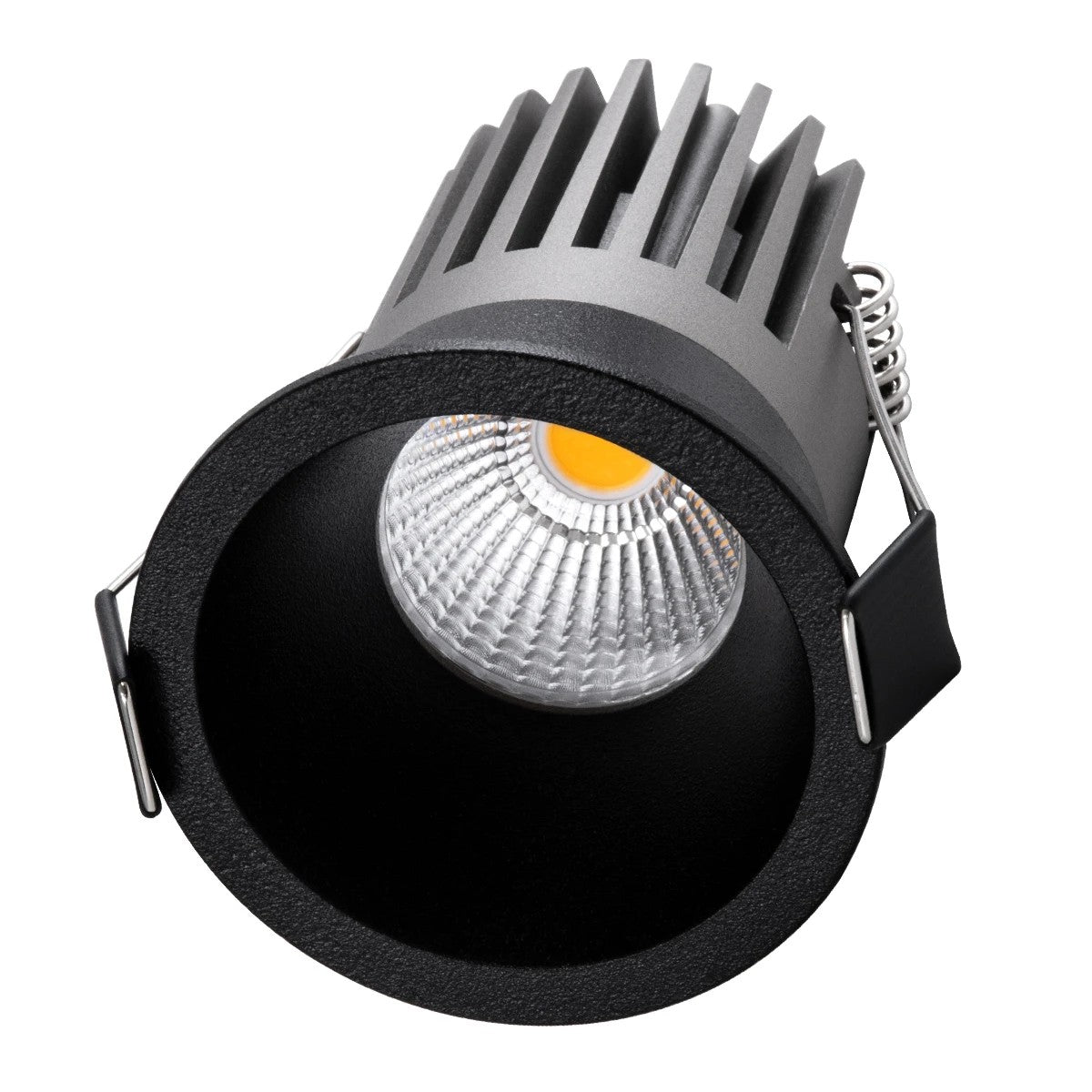 DOT KLV-101-0308 Recessed LED Downlight Spot 7W 910lm 38° AC 220-240V IP20 Natural White 4500K - Bridgelux COB Chip & TÜV SÜD Driver - Matte Black - L6 x W6 x H7.8 / Q5