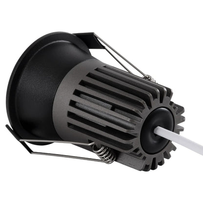 DOT KLV-101-0308 Recessed LED Downlight Spot 7W 910lm 38° AC 220-240V IP20 Natural White 4500K - Bridgelux COB Chip & TÜV SÜD Driver - Matte Black - L6 x W6 x H7.8 / Q5