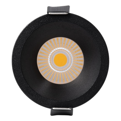 DOT KLV-101-0308 Recessed LED Downlight Spot 7W 910lm 38° AC 220-240V IP20 Natural White 4500K - Bridgelux COB Chip & TÜV SÜD Driver - Matte Black - L6 x W6 x H7.8 / Q5