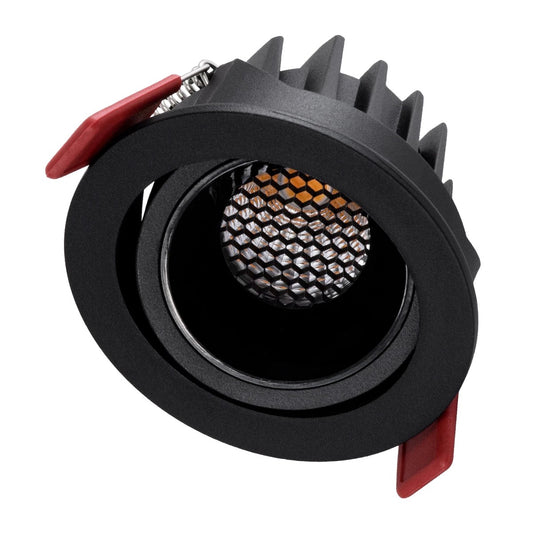LEO KLV-101-0311 Χωνευτό Κινούμενο Φωτιστικό Downlight Σποτ με Honeycomb Anti-Glare Reflector LED 10W 1250lm 38° AC 220-240V IP20 Θερμό Λευκό 2700K - Bridgelux COB Chip & TÜV SÜD Driver - Μαύρο Ματ - Μ8.5 x Π8.5 x Υ6.6 / Q7.5