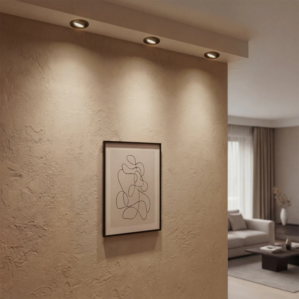 LEO KLV-101-0314 Recessed Movable Downlight Spotlight with Honeycomb Anti-Glare Reflector LED 10W 1300lm 38° AC 220-240V IP20 Natural White 4500K - Bridgelux COB Chip & TÜV SÜD Driver - Matte Black - L8.5 x W8.5 x H6.6 / Q7.5