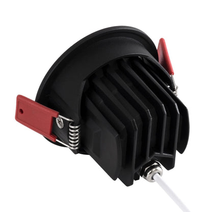 LEO KLV-101-0314 Recessed Movable Downlight Spotlight with Honeycomb Anti-Glare Reflector LED 10W 1300lm 38° AC 220-240V IP20 Natural White 4500K - Bridgelux COB Chip & TÜV SÜD Driver - Matte Black - L8.5 x W8.5 x H6.6 / Q7.5