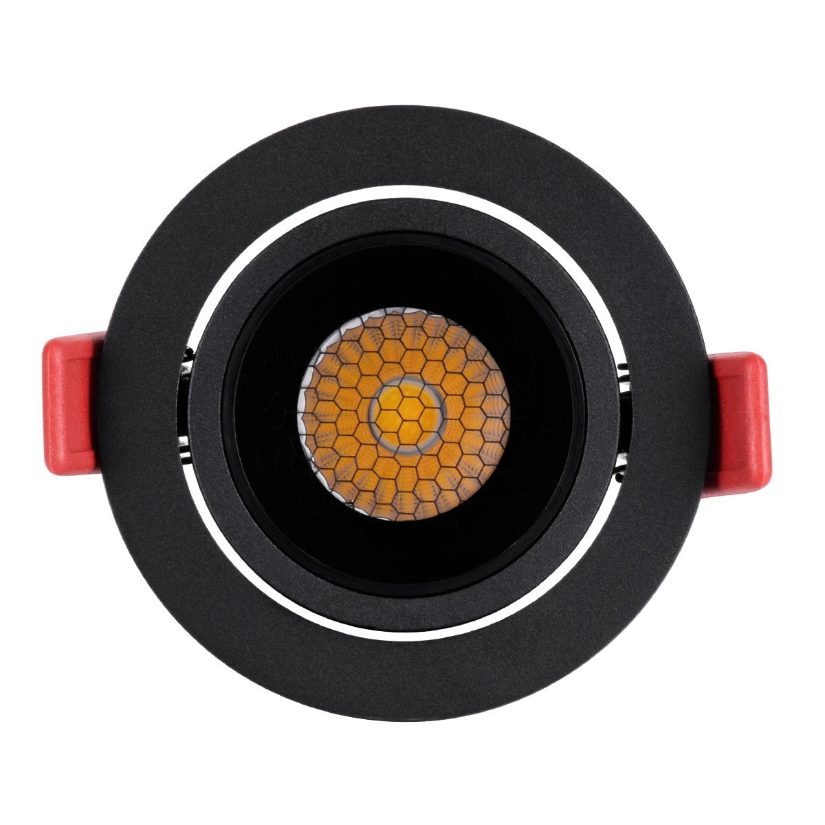 LEO KLV-101-0314 Recessed Movable Downlight Spotlight with Honeycomb Anti-Glare Reflector LED 10W 1300lm 38° AC 220-240V IP20 Natural White 4500K - Bridgelux COB Chip & TÜV SÜD Driver - Matte Black - L8.5 x W8.5 x H6.6 / Q7.5