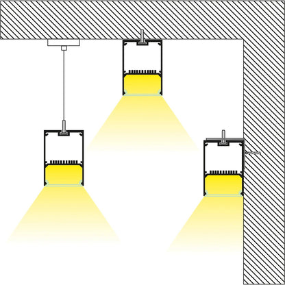 ORION KLV-101-0363 Pendant Linear LED Ceiling Light 72W 7200lm 120° AC 220-240V IP20 Adjustable White CCT with Remote Control from 2700K to 6000K Dimmable - Lumileds SMD Chip - Matt White - L120 x W5 x H7.5