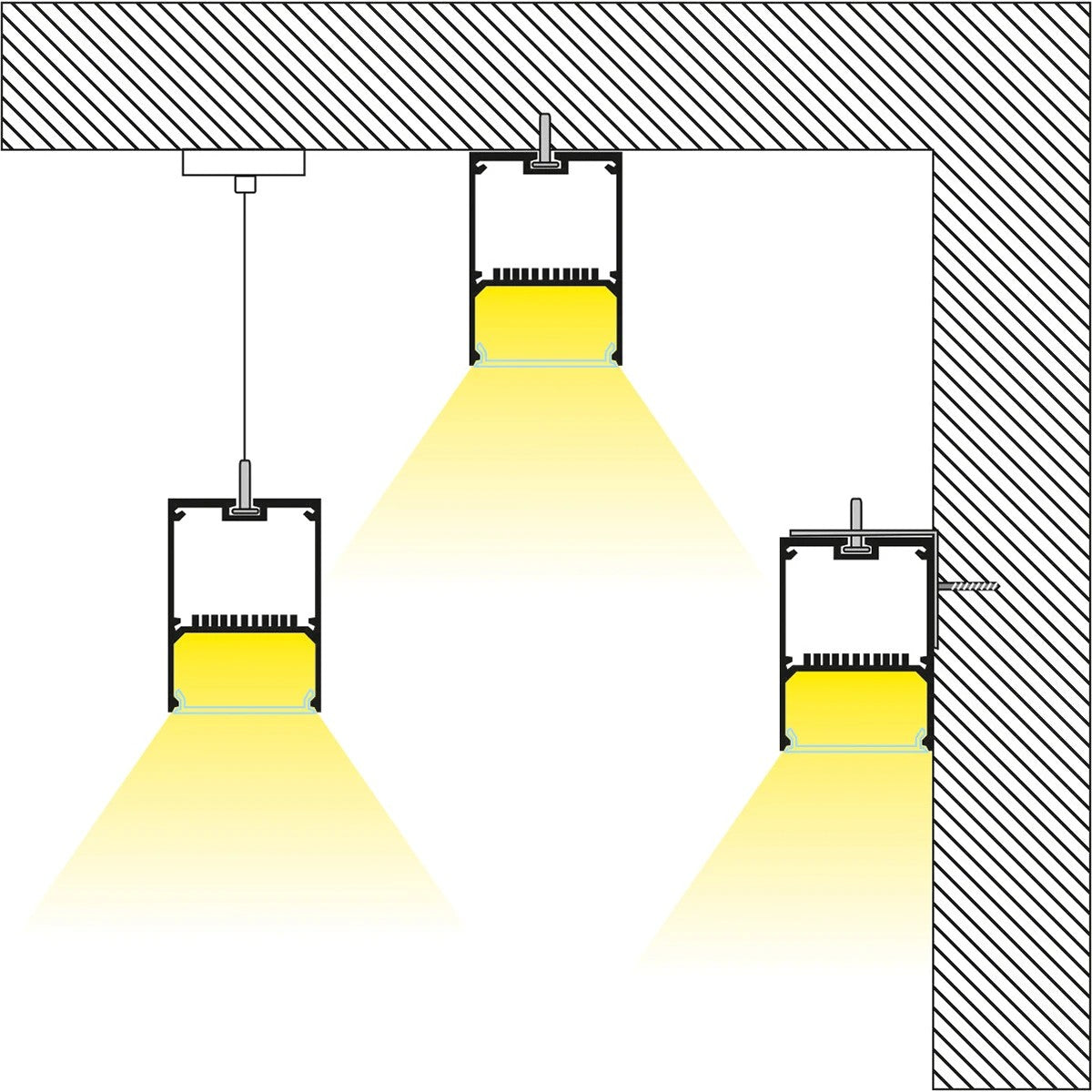 ORION KLV-101-0363-V2 Linear LED Ceiling Light 72W 7200lm 120° AC 220-240V IP20 Adjustable White CCT with Remote Control from 2700K to 6000K Dimmable - Lumileds SMD Chip - Matte White - L120 x W5 x H7.5