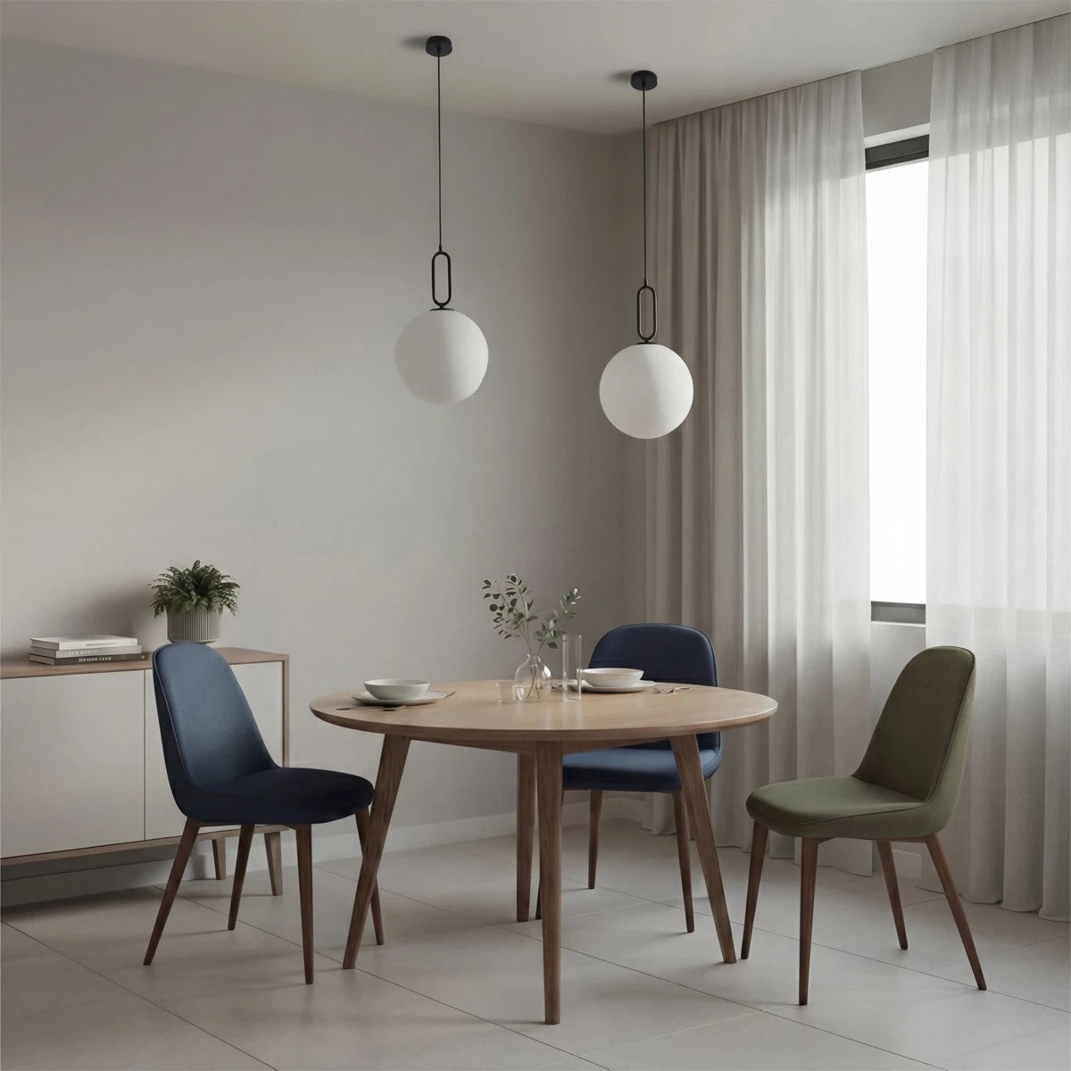 BELLISSIMO KLV-101-0374 Κρεμαστό Φωτιστικό Οροφής για Λάμπα με Ντουί E27 AC 220-240V IP20 - Μαύρο Ματ & Λευκό - Μ30 x Π30 x Υ52