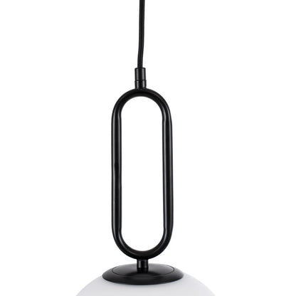 BELLISSIMO KLV-101-0374 Κρεμαστό Φωτιστικό Οροφής για Λάμπα με Ντουί E27 AC 220-240V IP20 - Μαύρο Ματ & Λευκό - Μ30 x Π30 x Υ52