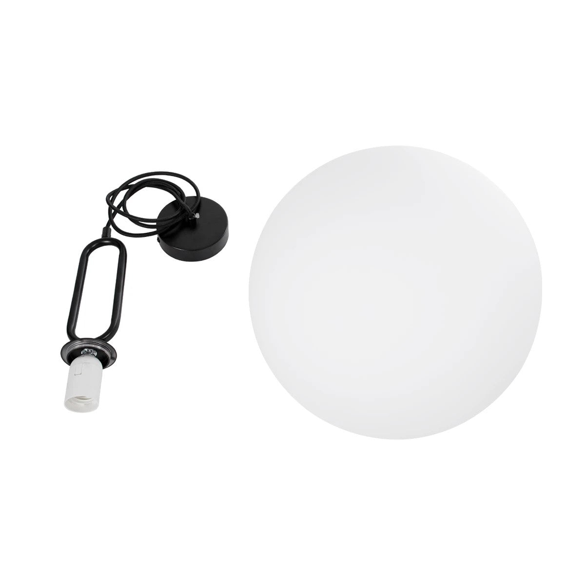 BELLISSIMO KLV-101-0375 Κρεμαστό Φωτιστικό Οροφής για Λάμπα με Ντουί E27 AC 220-240V IP20 - Μαύρο Ματ & Λευκό - Μ40 x Π40 x Υ62