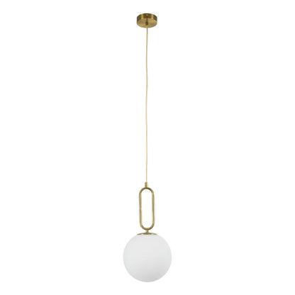 BELLISSIMO KLV-101-0376 Κρεμαστό Φωτιστικό Οροφής για Λάμπα με Ντουί E27 AC 220-240V IP20 - Χρυσό Βούρτσας Πλατίνα & Λευκό - Μ20 x Π20 x Υ42