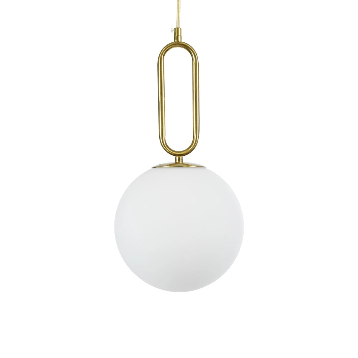 BELLISSIMO KLV-101-0376 Κρεμαστό Φωτιστικό Οροφής για Λάμπα με Ντουί E27 AC 220-240V IP20 - Χρυσό Βούρτσας Πλατίνα & Λευκό - Μ20 x Π20 x Υ42