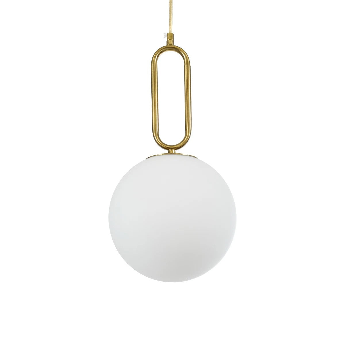 BELLISSIMO KLV-101-0376 Κρεμαστό Φωτιστικό Οροφής για Λάμπα με Ντουί E27 AC 220-240V IP20 - Χρυσό Βούρτσας Πλατίνα & Λευκό - Μ20 x Π20 x Υ42