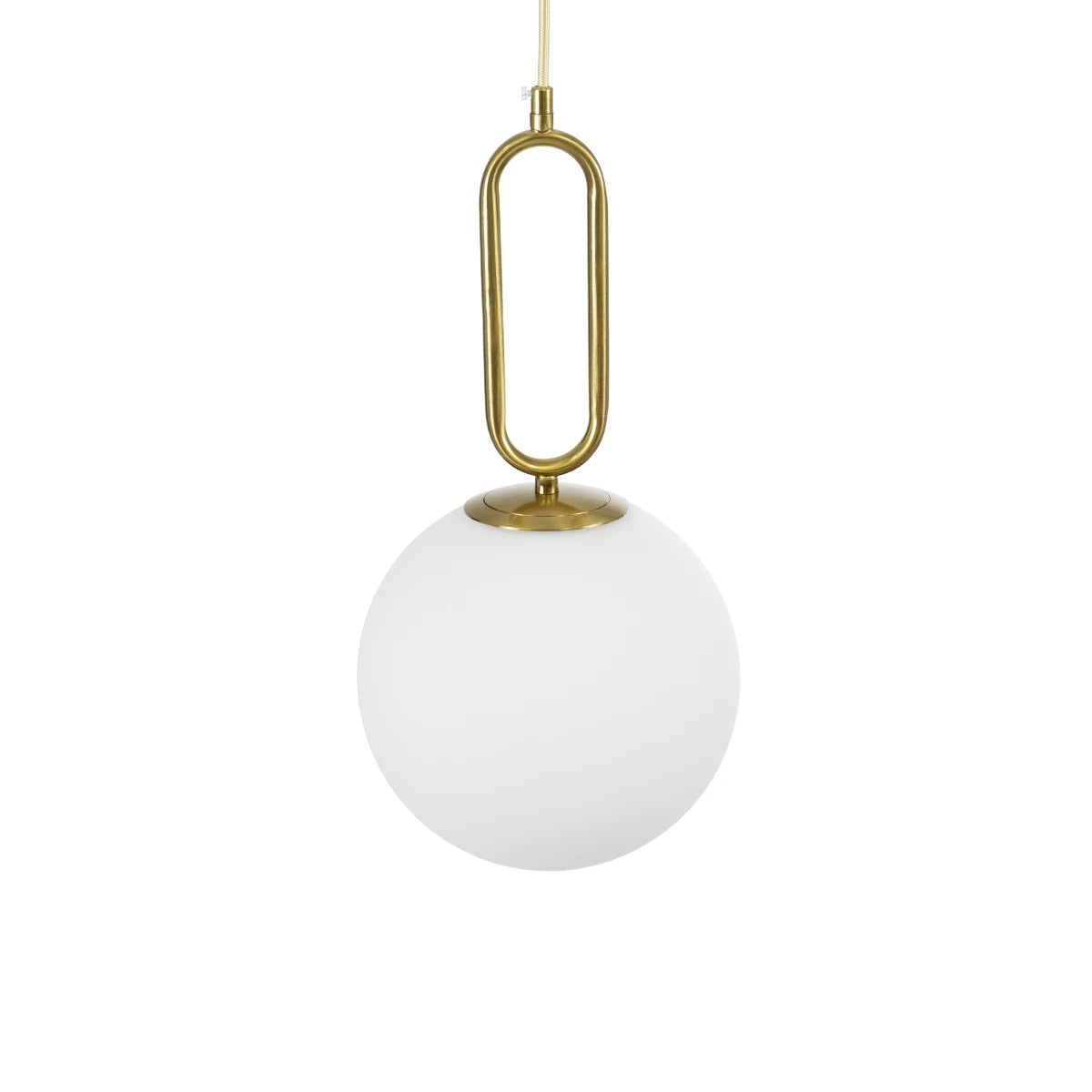 BELLISSIMO KLV-101-0376 Κρεμαστό Φωτιστικό Οροφής για Λάμπα με Ντουί E27 AC 220-240V IP20 - Χρυσό Βούρτσας Πλατίνα & Λευκό - Μ20 x Π20 x Υ42