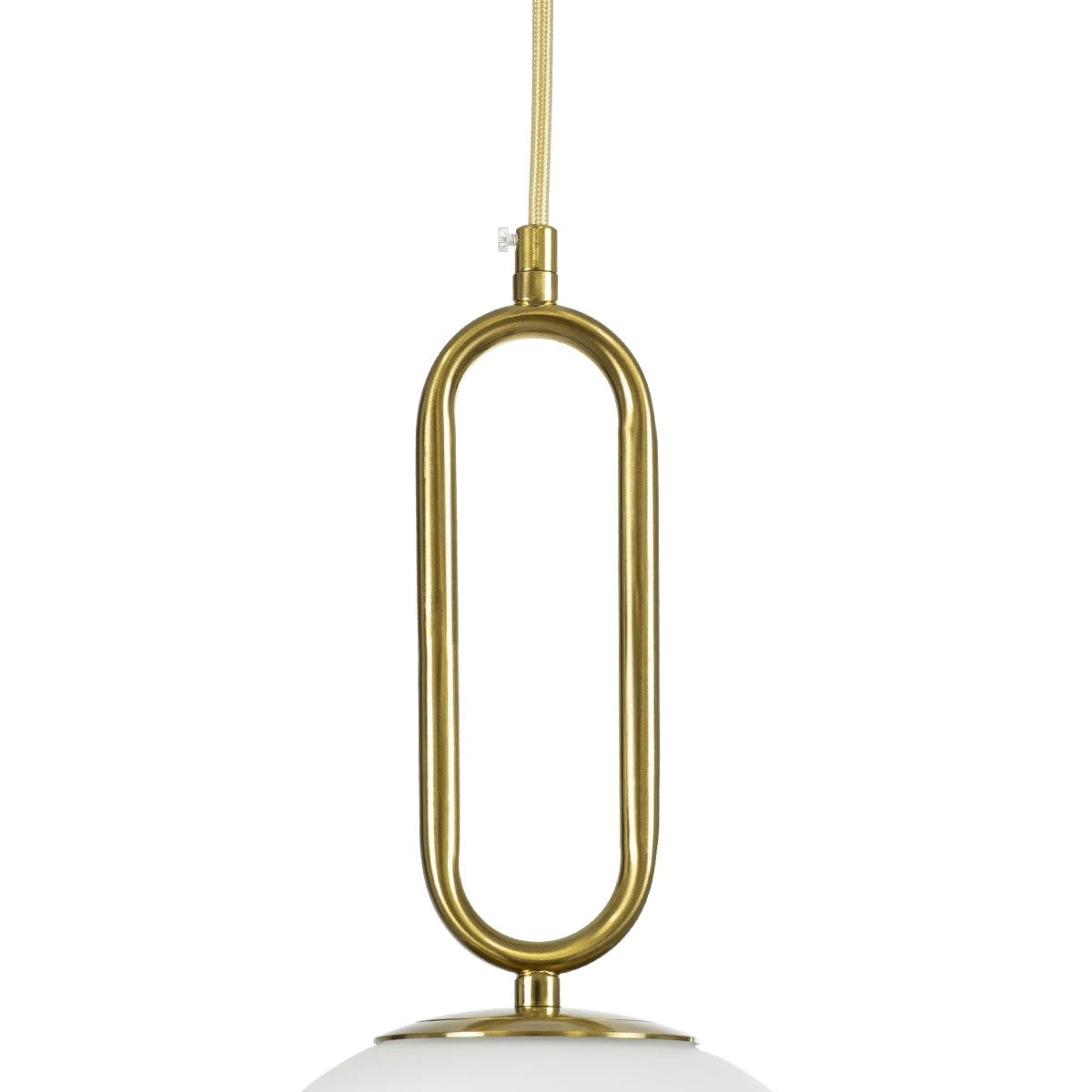 BELLISSIMO KLV-101-0376 Κρεμαστό Φωτιστικό Οροφής για Λάμπα με Ντουί E27 AC 220-240V IP20 - Χρυσό Βούρτσας Πλατίνα & Λευκό - Μ20 x Π20 x Υ42