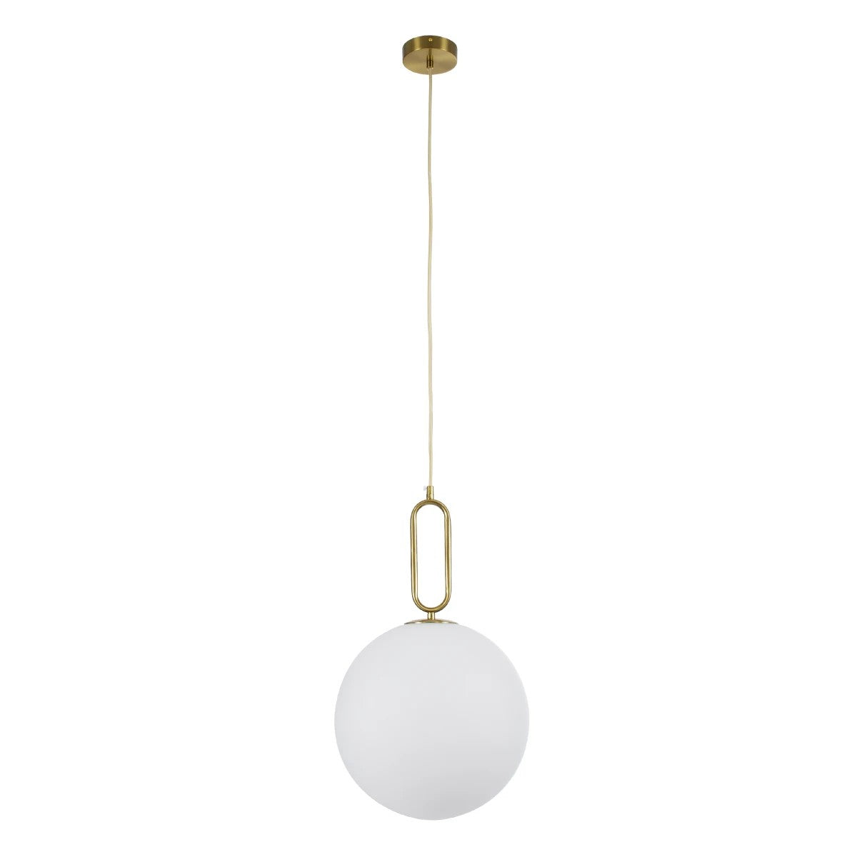 BELLISSIMO KLV-101-0377 Κρεμαστό Φωτιστικό Οροφής για Λάμπα με Ντουί E27 AC 220-240V IP20 - Χρυσό Βούρτσας Πλατίνα & Λευκό - Μ30 x Π30 x Υ52
