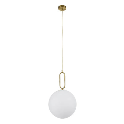 BELLISSIMO KLV-101-0377 Κρεμαστό Φωτιστικό Οροφής για Λάμπα με Ντουί E27 AC 220-240V IP20 - Χρυσό Βούρτσας Πλατίνα & Λευκό - Μ30 x Π30 x Υ52