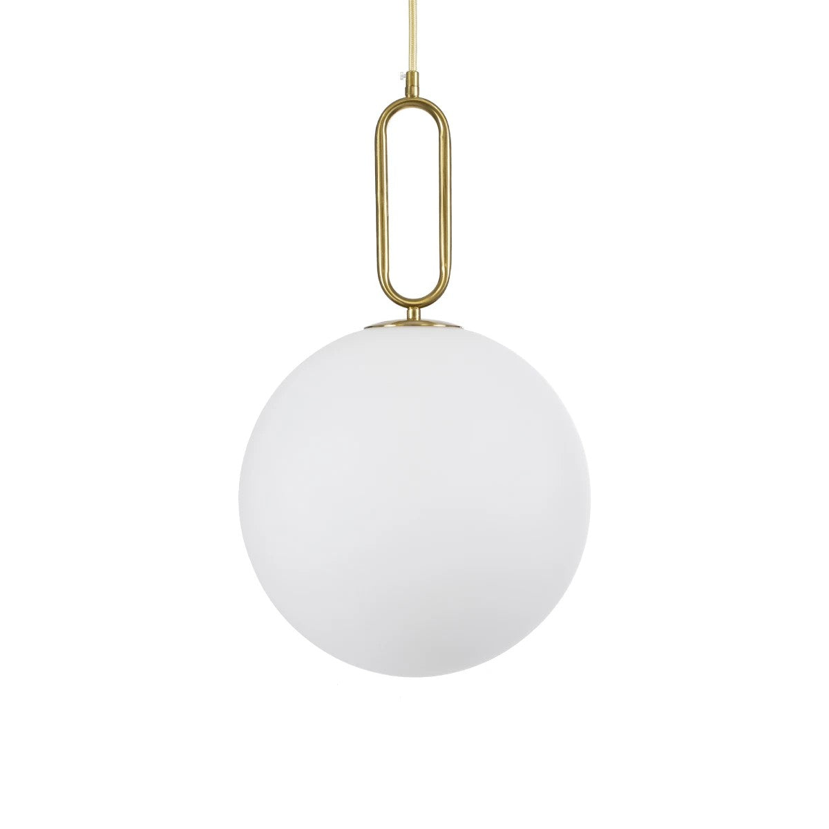BELLISSIMO KLV-101-0377 Κρεμαστό Φωτιστικό Οροφής για Λάμπα με Ντουί E27 AC 220-240V IP20 - Χρυσό Βούρτσας Πλατίνα & Λευκό - Μ30 x Π30 x Υ52