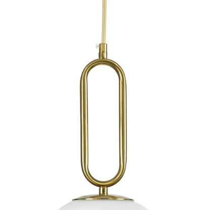 BELLISSIMO KLV-101-0377 Κρεμαστό Φωτιστικό Οροφής για Λάμπα με Ντουί E27 AC 220-240V IP20 - Χρυσό Βούρτσας Πλατίνα & Λευκό - Μ30 x Π30 x Υ52