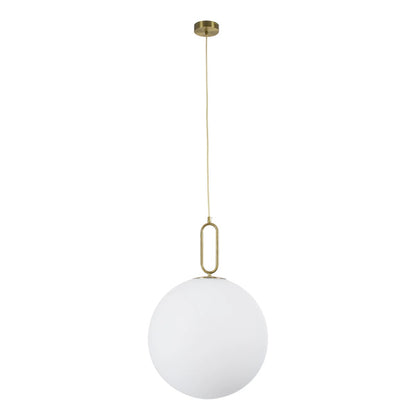 BELLISSIMO KLV-101-0378 Κρεμαστό Φωτιστικό Οροφής για Λάμπα με Ντουί E27 AC 220-240V IP20 - Χρυσό Βούρτσας Πλατίνα & Λευκό - Μ40 x Π40 x Υ62