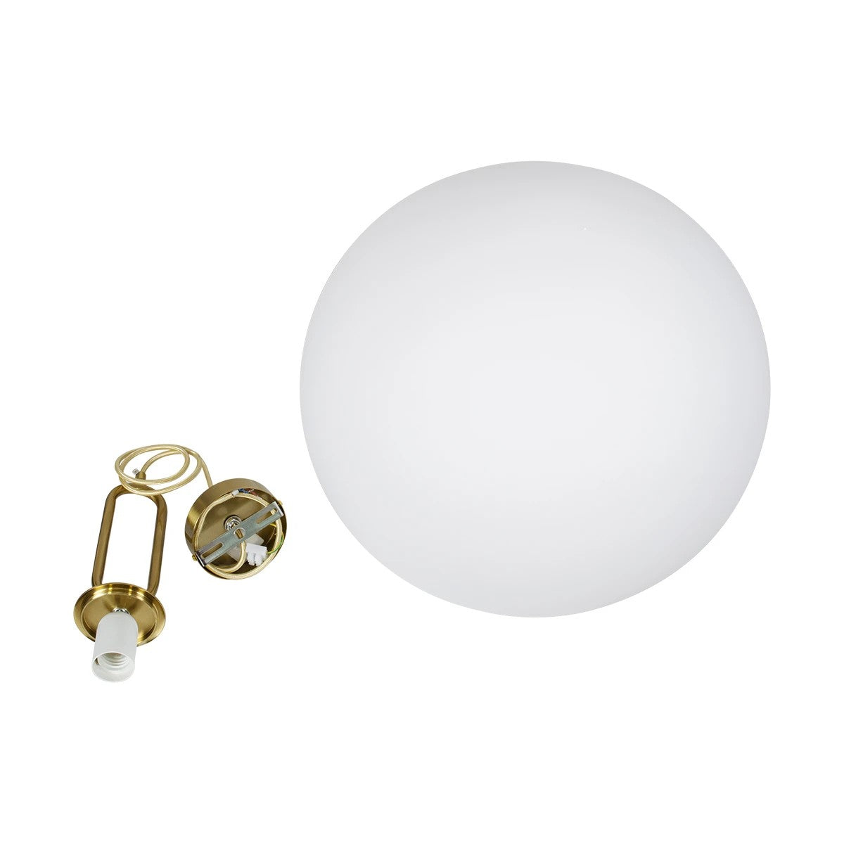 BELLISSIMO KLV-101-0378 Κρεμαστό Φωτιστικό Οροφής για Λάμπα με Ντουί E27 AC 220-240V IP20 - Χρυσό Βούρτσας Πλατίνα & Λευκό - Μ40 x Π40 x Υ62