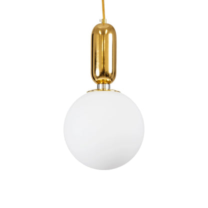 ESTETICO KLV-101-0382 Κρεμαστό Φωτιστικό Οροφής για Λάμπα με Ντουί E27 AC 220-240V IP20 - Χρυσό Βούρτσας Πλατίνα & Λευκό - Μ20 x Π20 x Υ38