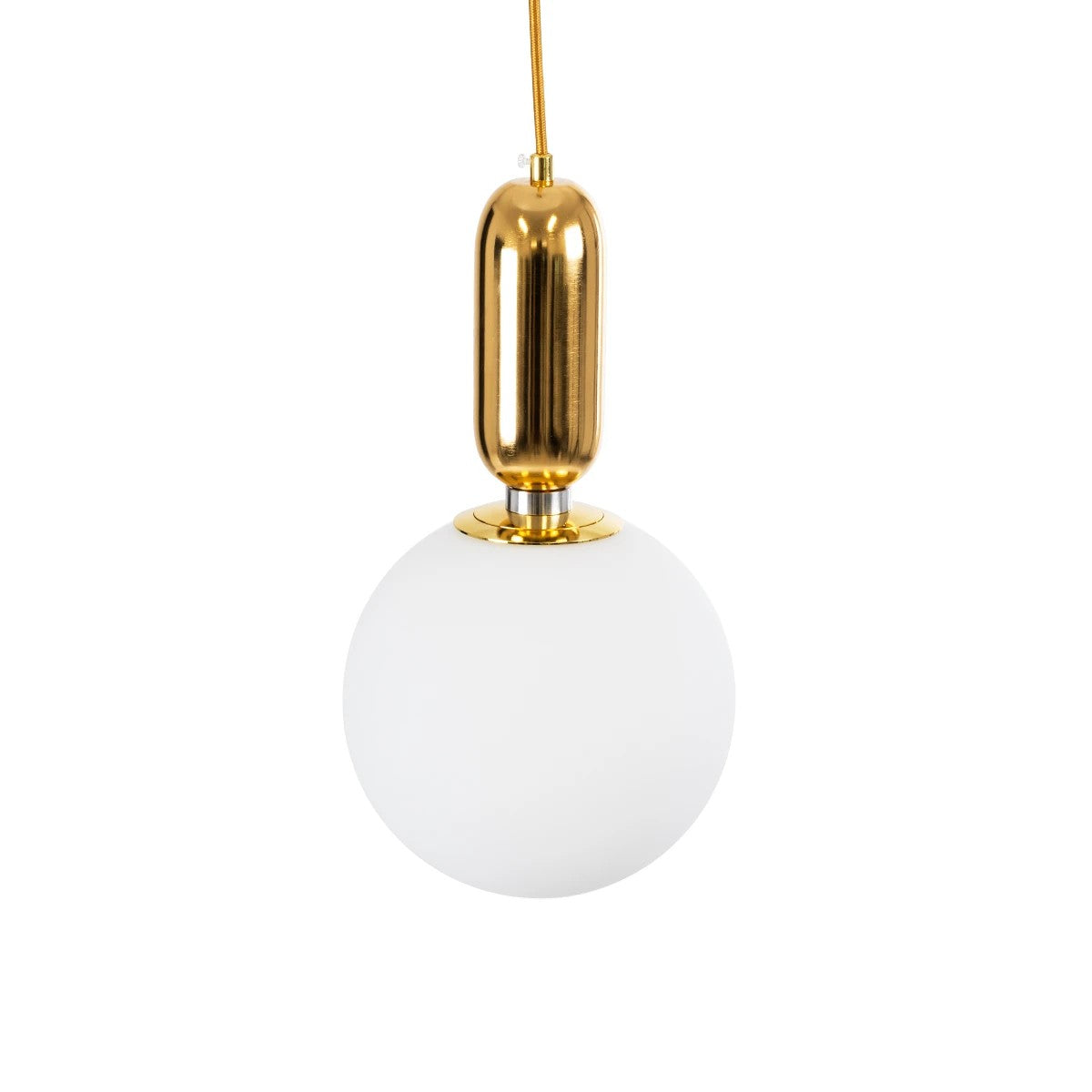 ESTETICO KLV-101-0382 Κρεμαστό Φωτιστικό Οροφής για Λάμπα με Ντουί E27 AC 220-240V IP20 - Χρυσό Βούρτσας Πλατίνα & Λευκό - Μ20 x Π20 x Υ38