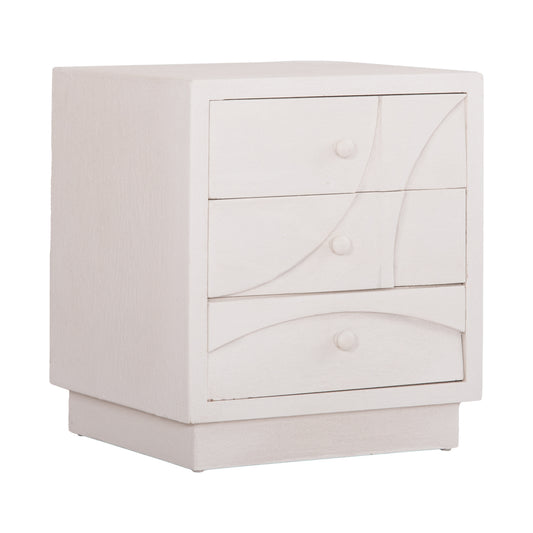 ΚΟΜΟΔΙΝΟ SANTORINI MDF ΣΕ ΥΠΟΛΕΥΚΟ ΧΡΩΜΑ 3 ΣΥΡΤΑΡIA 48x38x55,5