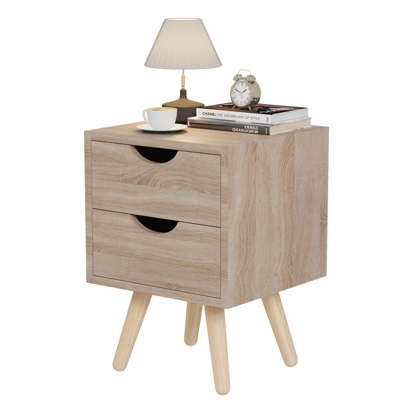 DINKL BEDSIDE TABLE MELAMINE 2 DRAWERS SONOMA 29.7x29.7x45