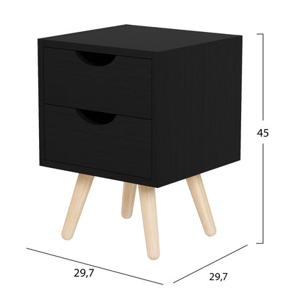 ΚΟΜΟΔΙΝΟ DINKL ΜΕΛΑΜΙΝΗ 2 ΣΥΡΤΑΡΙΑ WENGE 29,5x29,5x45