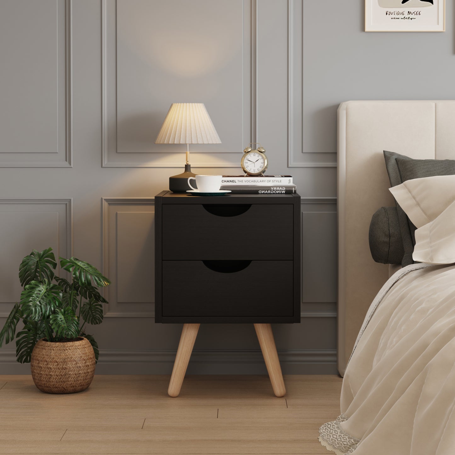 ΚΟΜΟΔΙΝΟ DINKL ΜΕΛΑΜΙΝΗ 2 ΣΥΡΤΑΡΙΑ WENGE 29,5x29,5x45