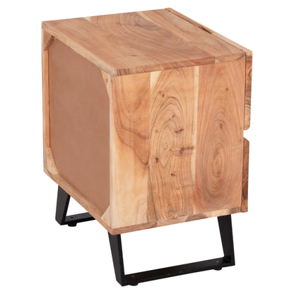 ALICIA BEDSIDE TABLE WITH 2 DRAWERS MADE OF SOLID ACACIA WOOD 45x35x56
