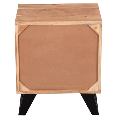 ALICIA BEDSIDE TABLE WITH 2 DRAWERS MADE OF SOLID ACACIA WOOD 45x35x56