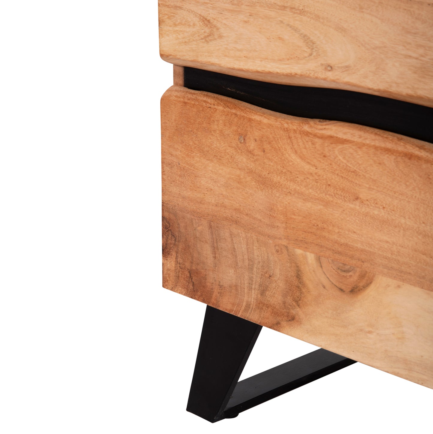 ALICIA BEDSIDE TABLE WITH 2 DRAWERS MADE OF SOLID ACACIA WOOD 45x35x56