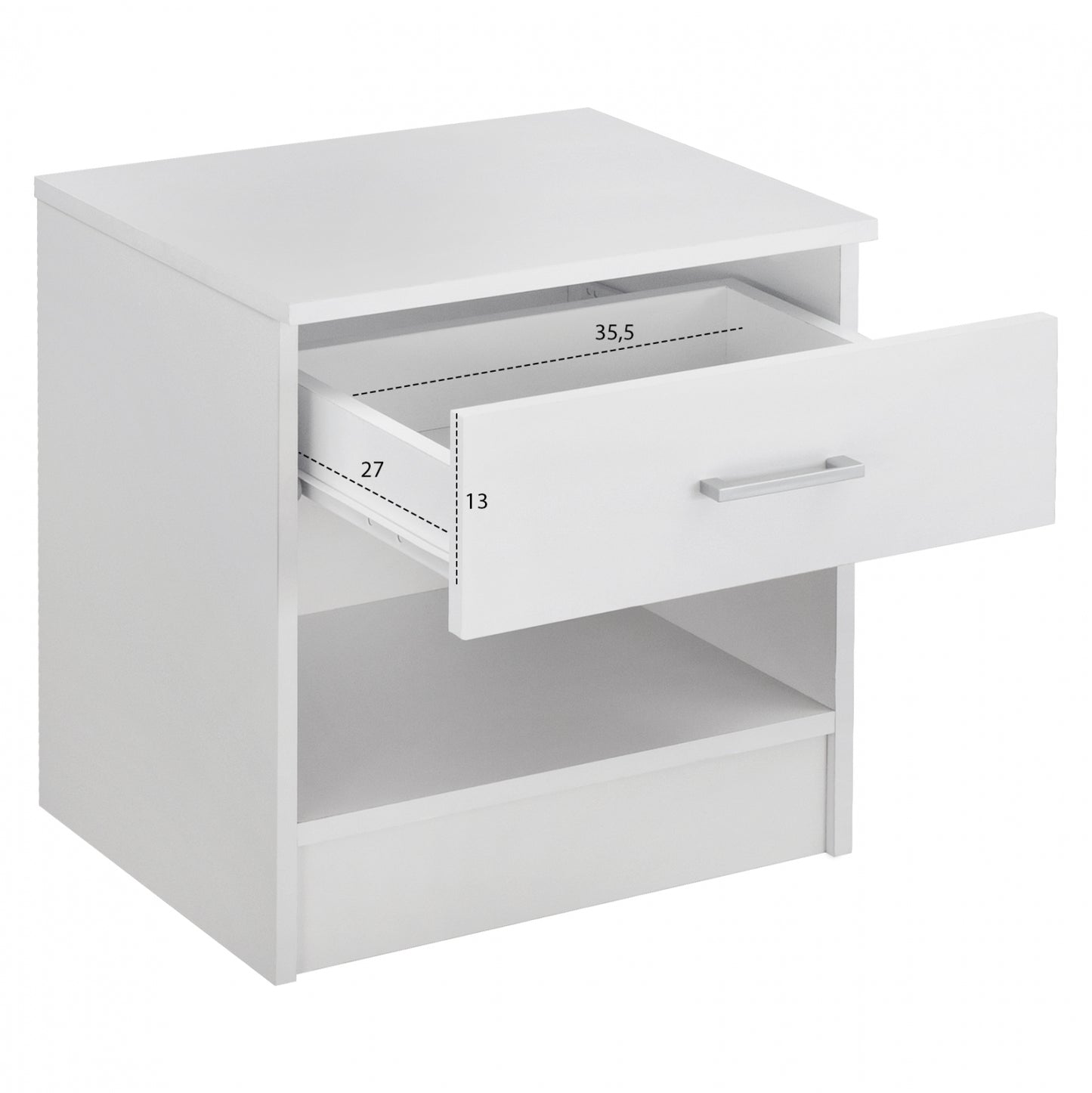 NIGHTSTAND WITH 1 DRAWER LANEY WHITE 45x35.5x47